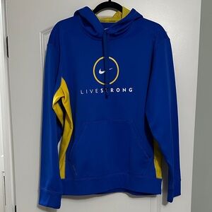 Nike Blue and Yellow Livestrong Hoodie with Logo